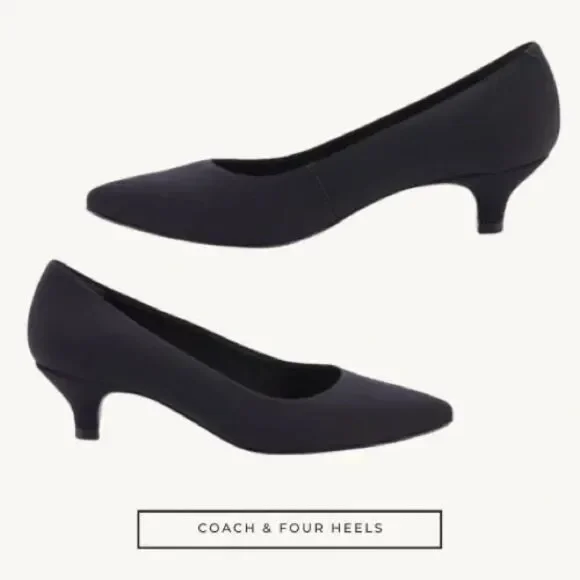 Coach and Four Black Pointed Toe Heels - Picture 1 of 4